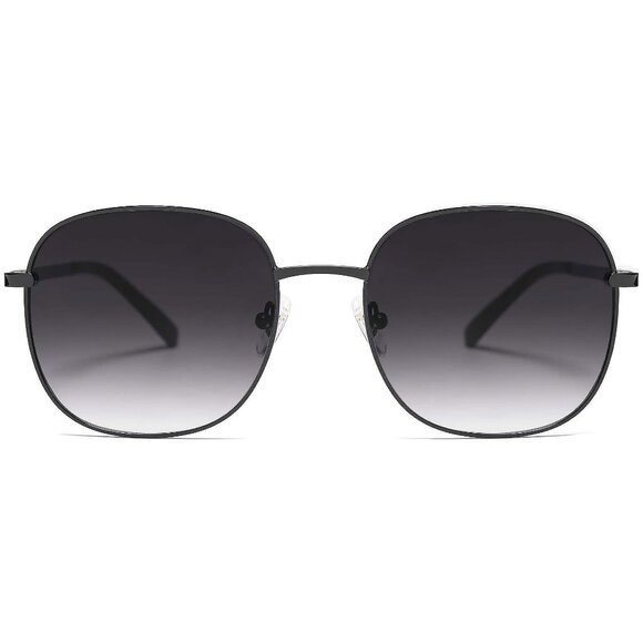 Classic Trendy Square Sunglasses for Women Men , Matt Black/Gradient Grey - Picture 1 of 5